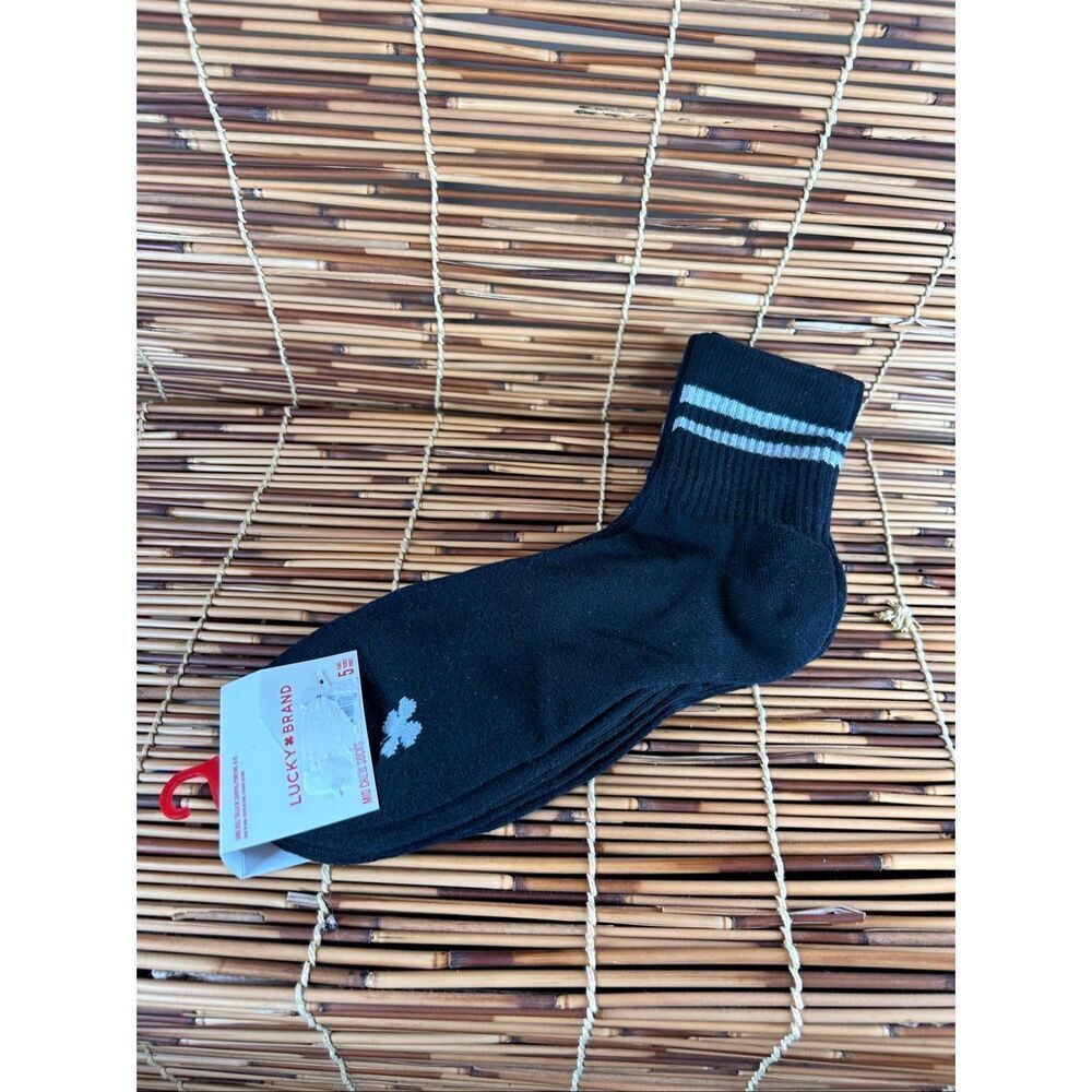 Lucky Brand Socks 5 Pairs of Crew Socks Black